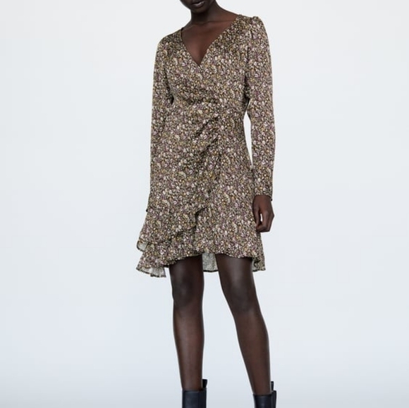 NWT Zara Floral print mini dress Sz XS - Picture 1 of 12